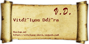 Vitályos Dóra névjegykártya