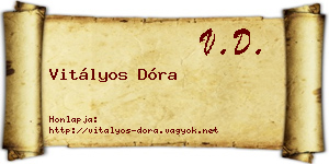 Vitályos Dóra névjegykártya
